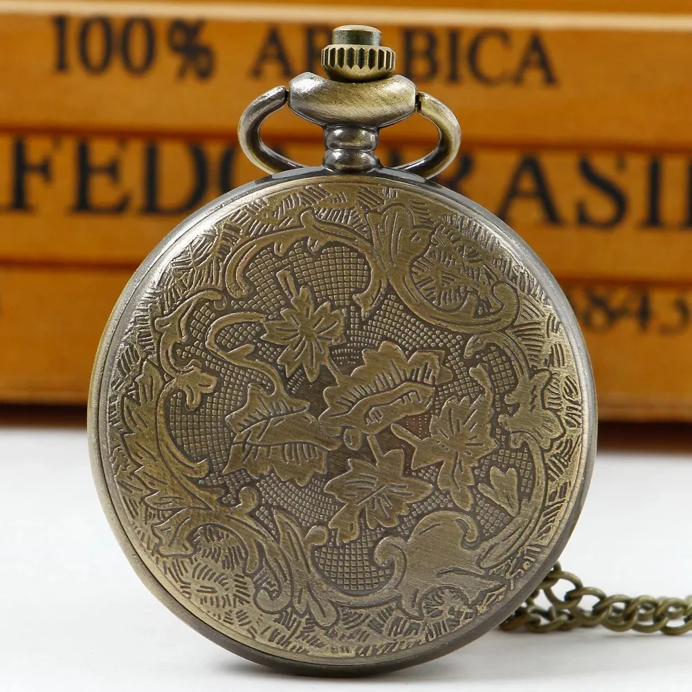 Steampunk ساعات الجيب الكوارتز Relogio فوب الساعات الرجال والعتاد تصميم ساعات الجيب قلادة مع سلسلة قلادة