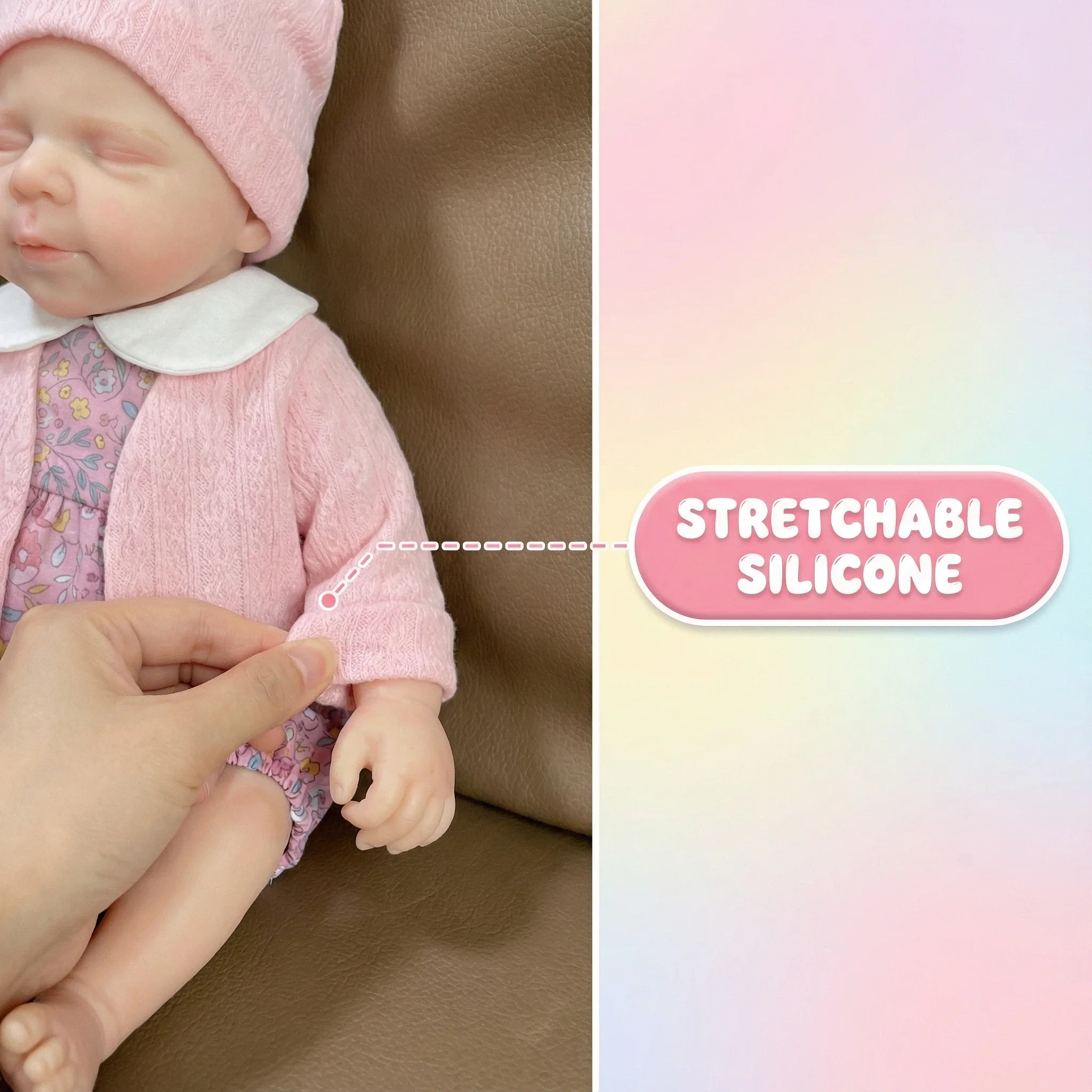 NPK 33CM Premie Baby Size Handmade Reborn Doll Platinum Silicone Super Soft Flexible Elastic Full Mouth Open Solid
