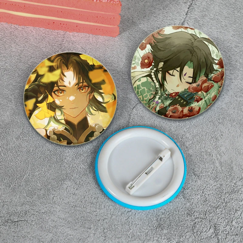 Anime Pin Cartoon Character Geshin Impact-Xiao Badges Cosplay Handmade Tinplate Brooch for Backpack Clothes Chest Ornament Gifts