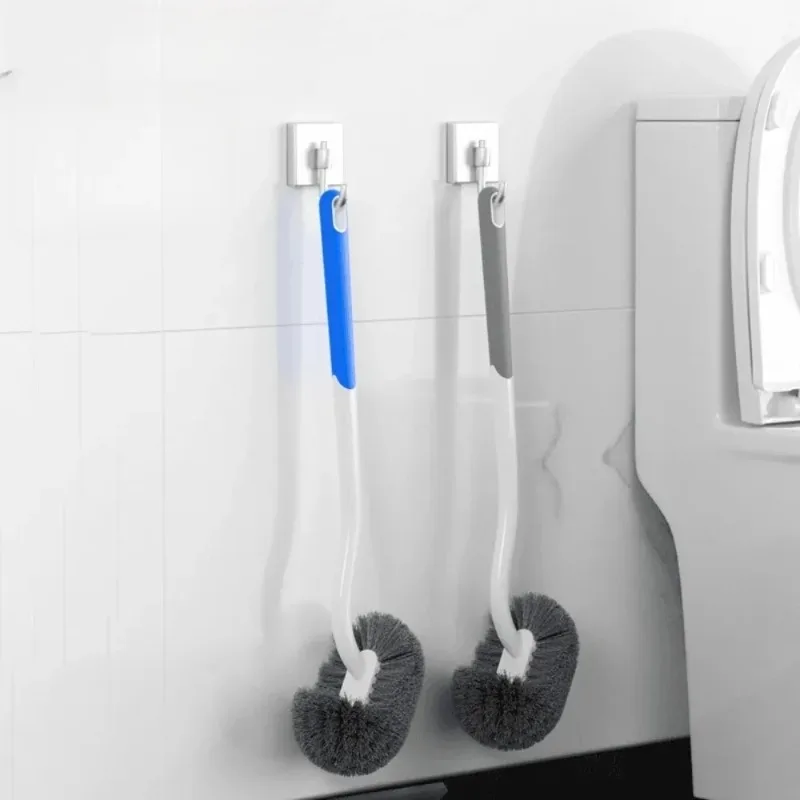 Wall-Mounted Toilet Brush, S-Type Long Handle Corner Cleaning Brush with Thick Bristles, No Dead Corners Squat Toilet Brush for
