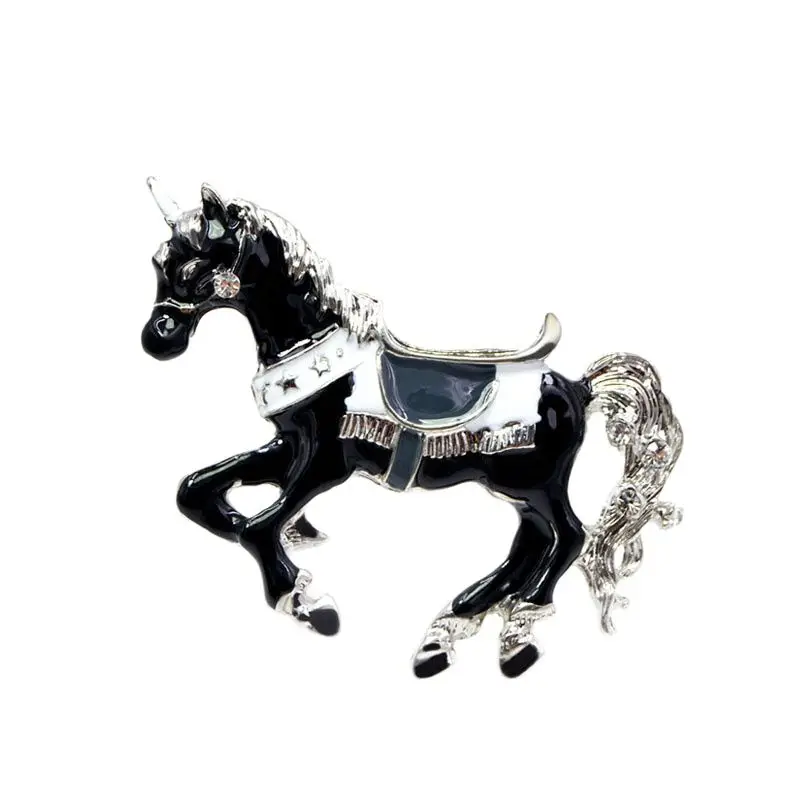CINDY XIANG Enamel Unicorn Brooches for Women Fashion Animal Horse Pin