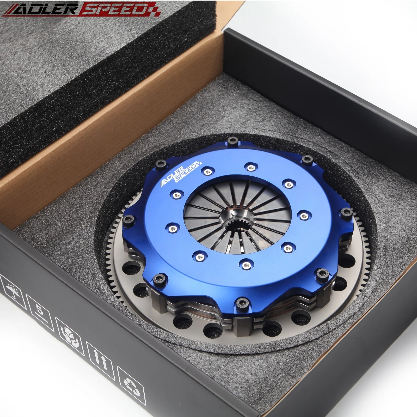 

ADLERSPEED Push Style Release mechanis 8.5" inch (215mm) Twin Disc Clutch Kit for Toyota 1JZ 2JZ R154