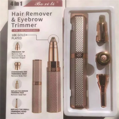 Depiladora eléctrica portátil 4 en 1 para mujer, afeitadora indolora para Bikini, cuerpo, recortador de cejas Facial, carga USB
