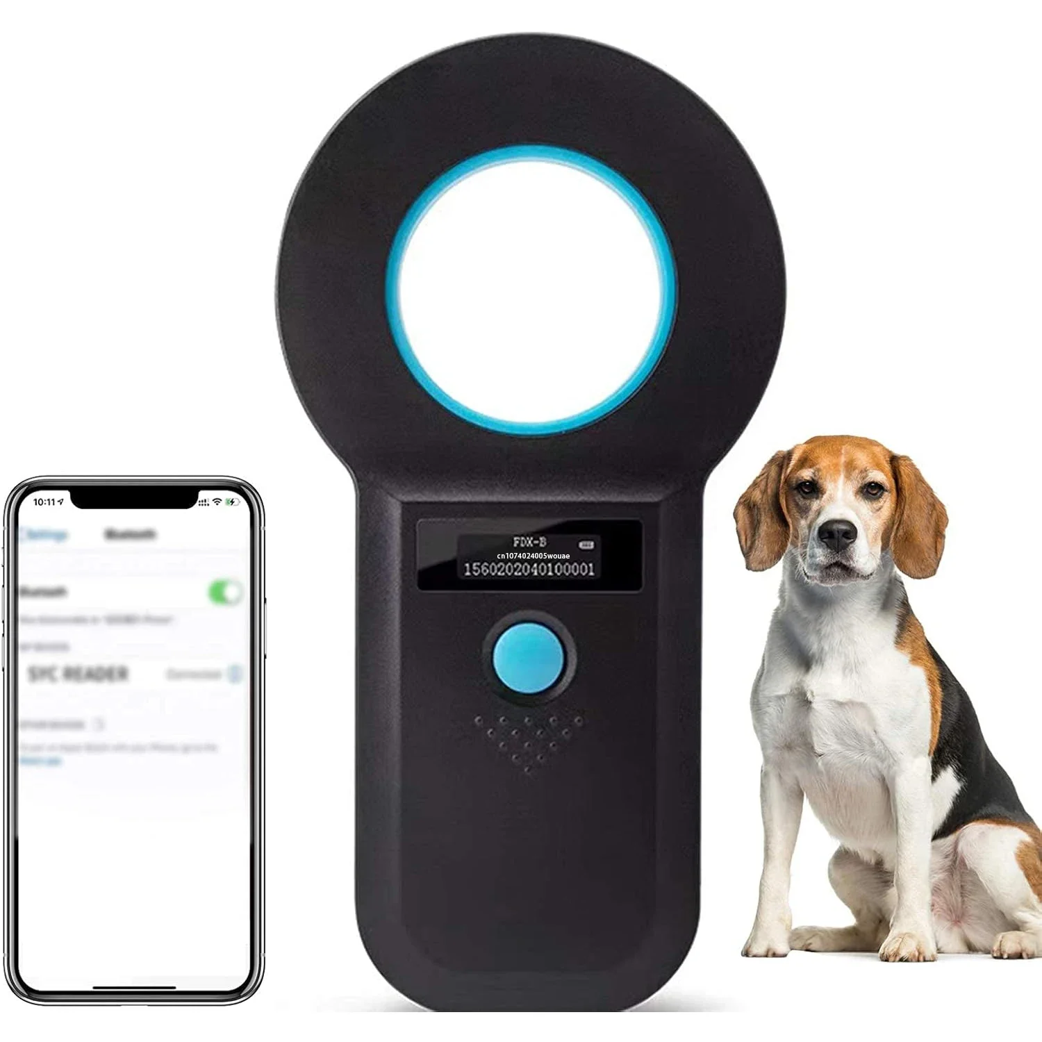 Handheld Animal RFID EMID Reader OLED Display EMID FDX-B(ISO11784/85) Animal Chip Scanner Pet Tag Scanner for Cat Dog Pet Animal