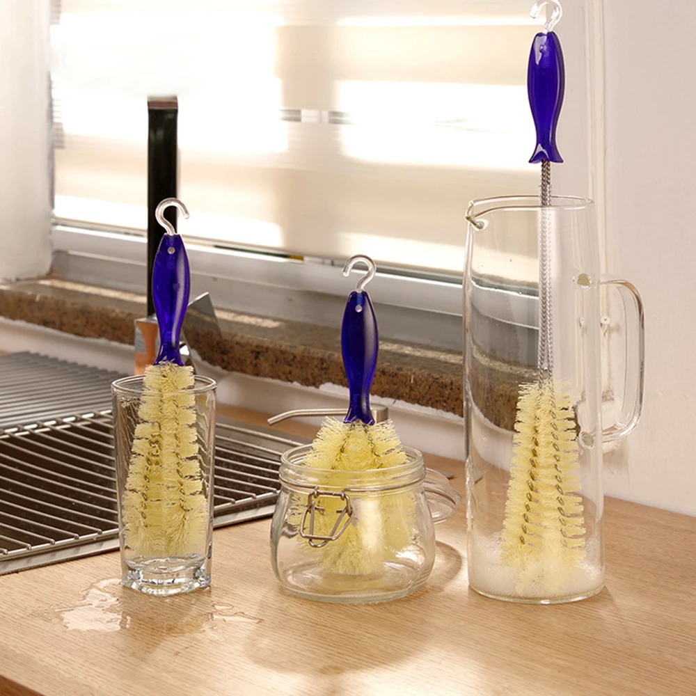 Long Handle Bottle NylonCleaning Brush Kitchen Cleaning Tool Drink Wineglass Bottle Glass Cup Scrubber Nylon Cleaning Brush