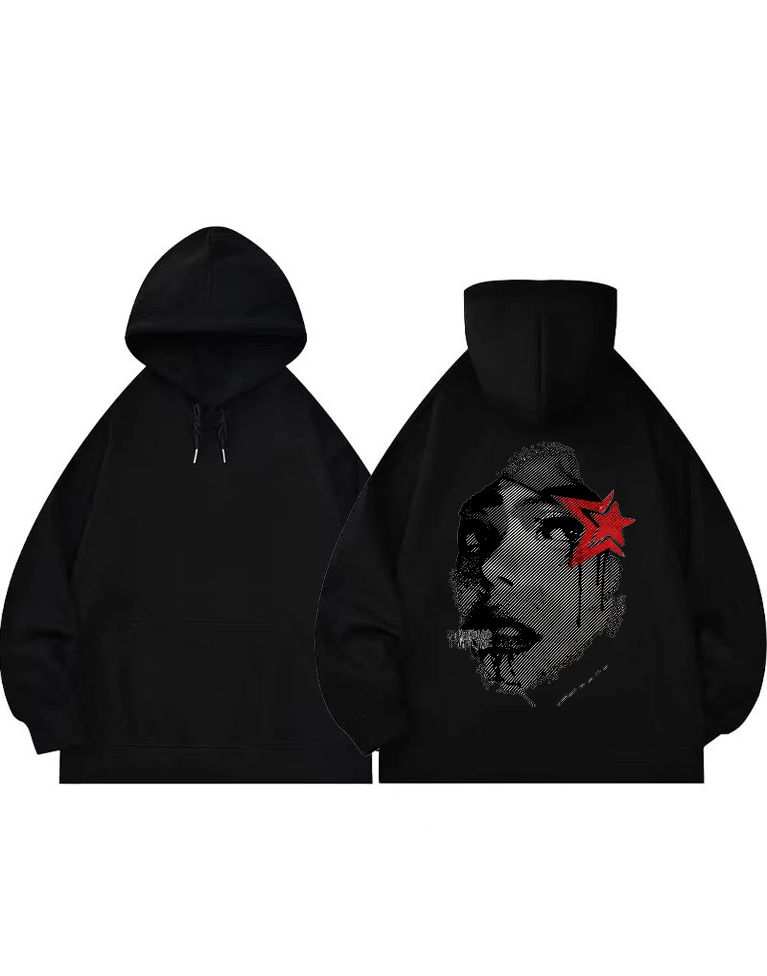 

Осенняя мода 2025 года, толстовка с капюшоном в тяжелом весе 300 г, толстовка с художественным портретом, мужская и женская модная повседневная уличная толстовка с принтом