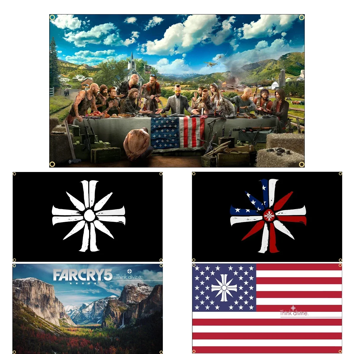 FLAGDOM 90x150cm 3x5FT Far Cry 5 Flag Hope Country Flags Printed Banner For Decor