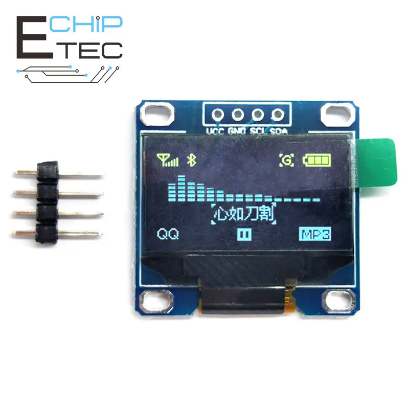 แผงวงจรสำหรับจอแสดงผลสีขาว128X64 I2C OLED ขนาด0.96นิ้ว12864แผงหน้าจอ LCD สำหรับ Arduino สีดำ
