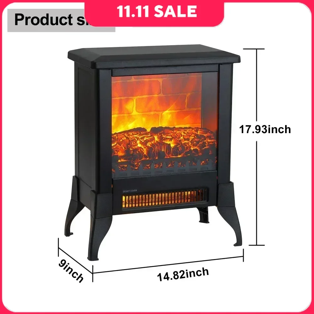 

Electric Fireplace Infrared Heater, warmer 14" Freestanding Stove with CSA Certified Easy to Assemble 1400W Fireplace Stoves