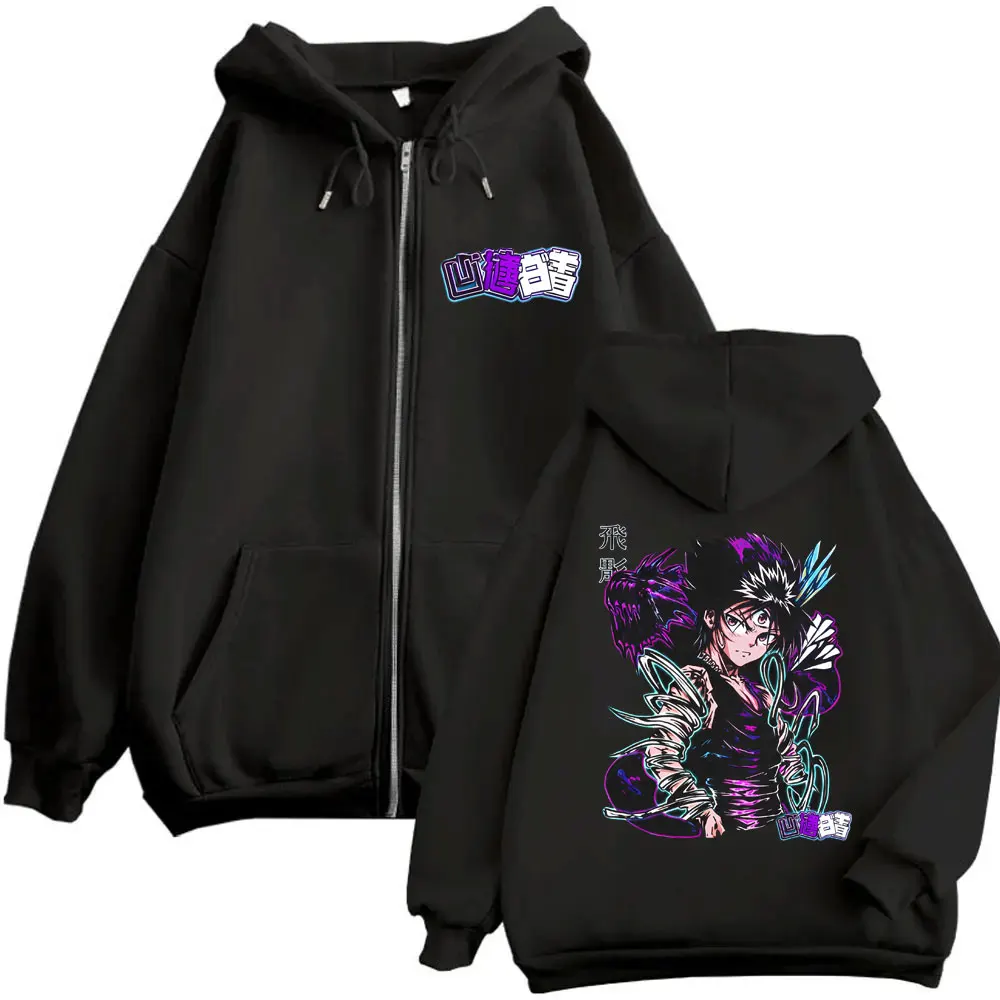

Anime YuYu Hakusho Hiei Graphic Zipper Hoodie Men Women Fashion Casual Oversized Zip Up Jacket Coat Male Harajuku Manga Hoodies