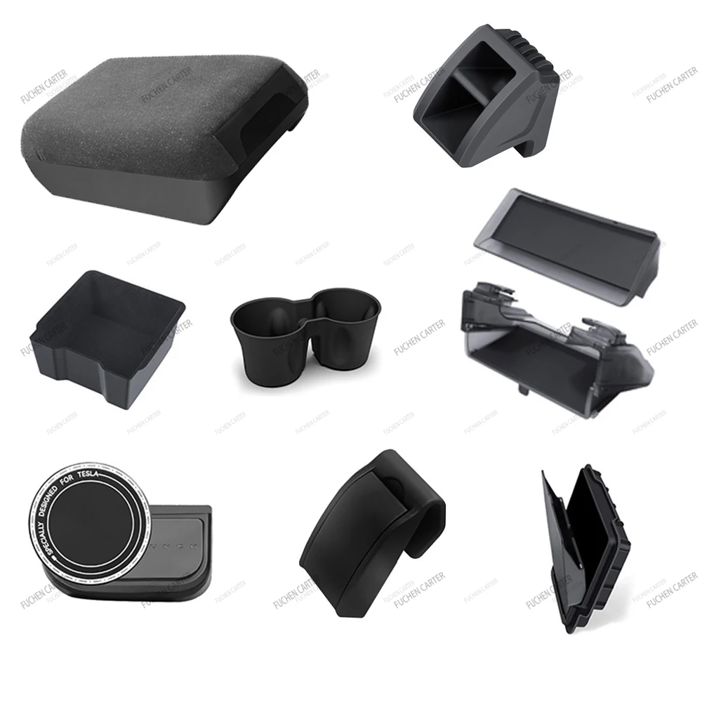 テスラ モデルY ジュニパー 2025年式＆スタンダード 2025年式以降 コンソール＆アームレスト隠し収納ボックス カップホルダー コンソールオーガナイザーボックス アクセサリー
