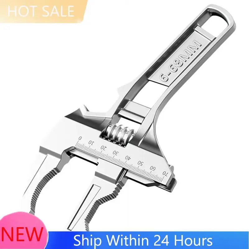 

A78K New Adjustable Wrench 6-68Mm Universal Repair Set, 8-Inch Short Shank Large Openings Wide,For Bathroom Washbasin Tube Nut