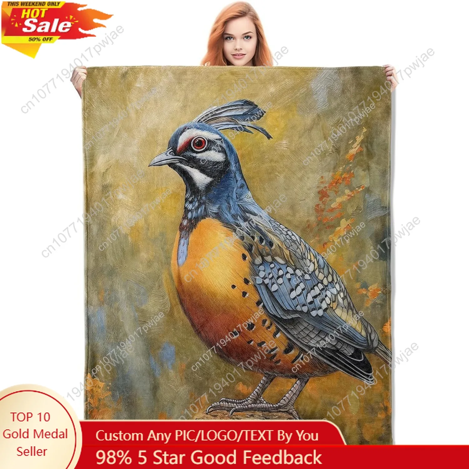 

American White Pelican Blanket Coastal Sunset Flannel Throw Blankets Soft Warm Lightweight Cozy Plush Bird Custom blankets