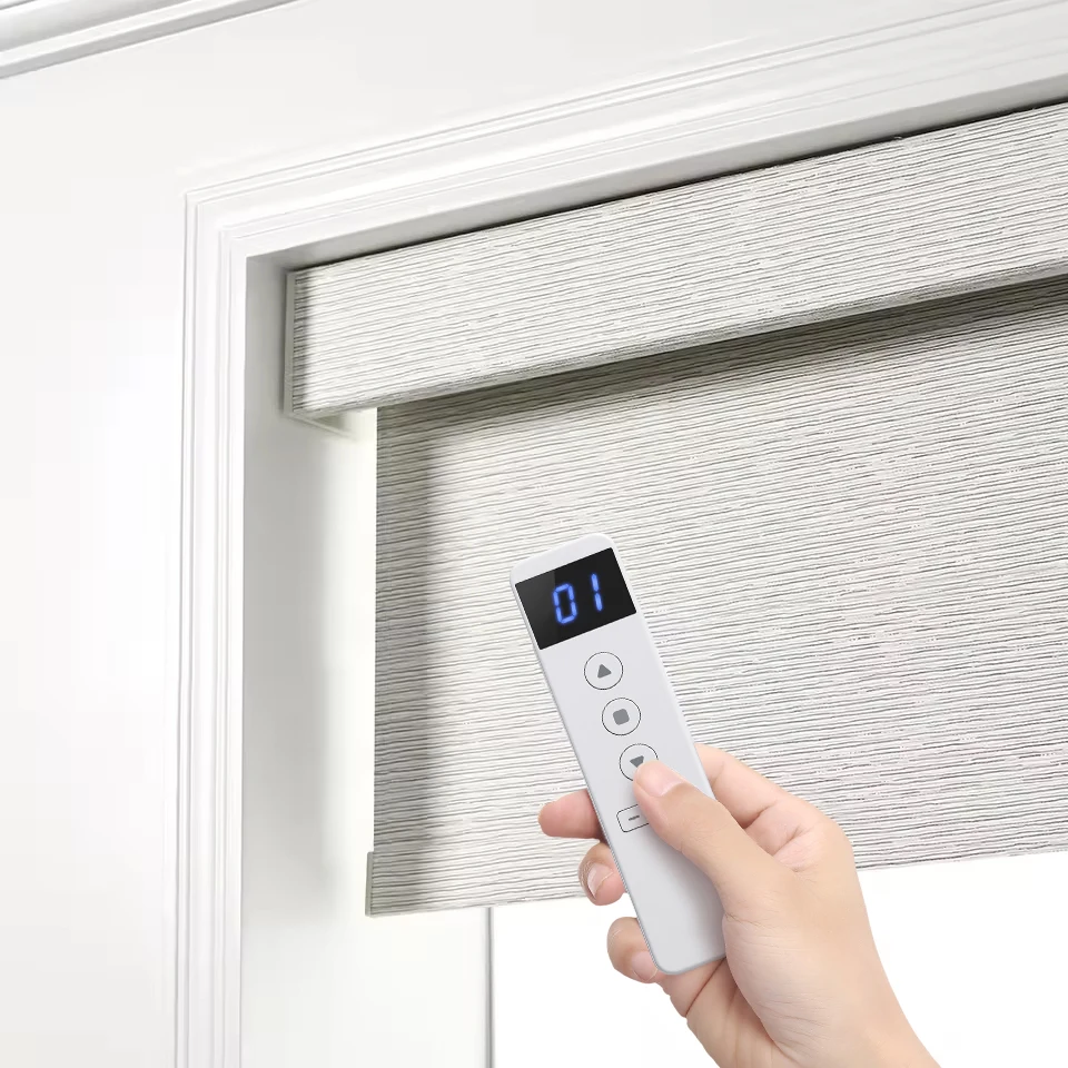 Custom Fabric Retro Roman Format Electric Day and Night Roller Blinds Shades UV Protection Window Shades Door Blinds