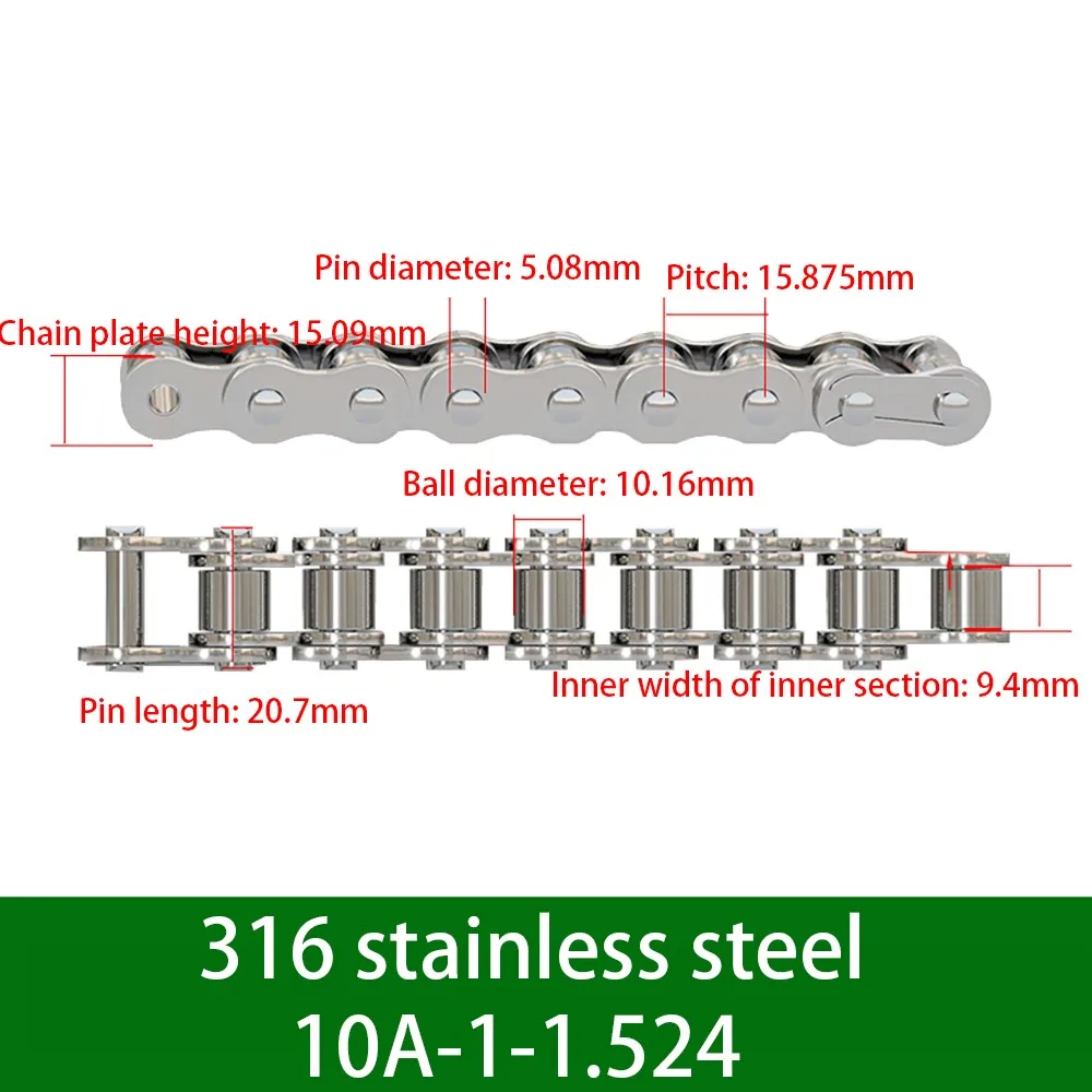 

201, 304, 316 stainless steel chain