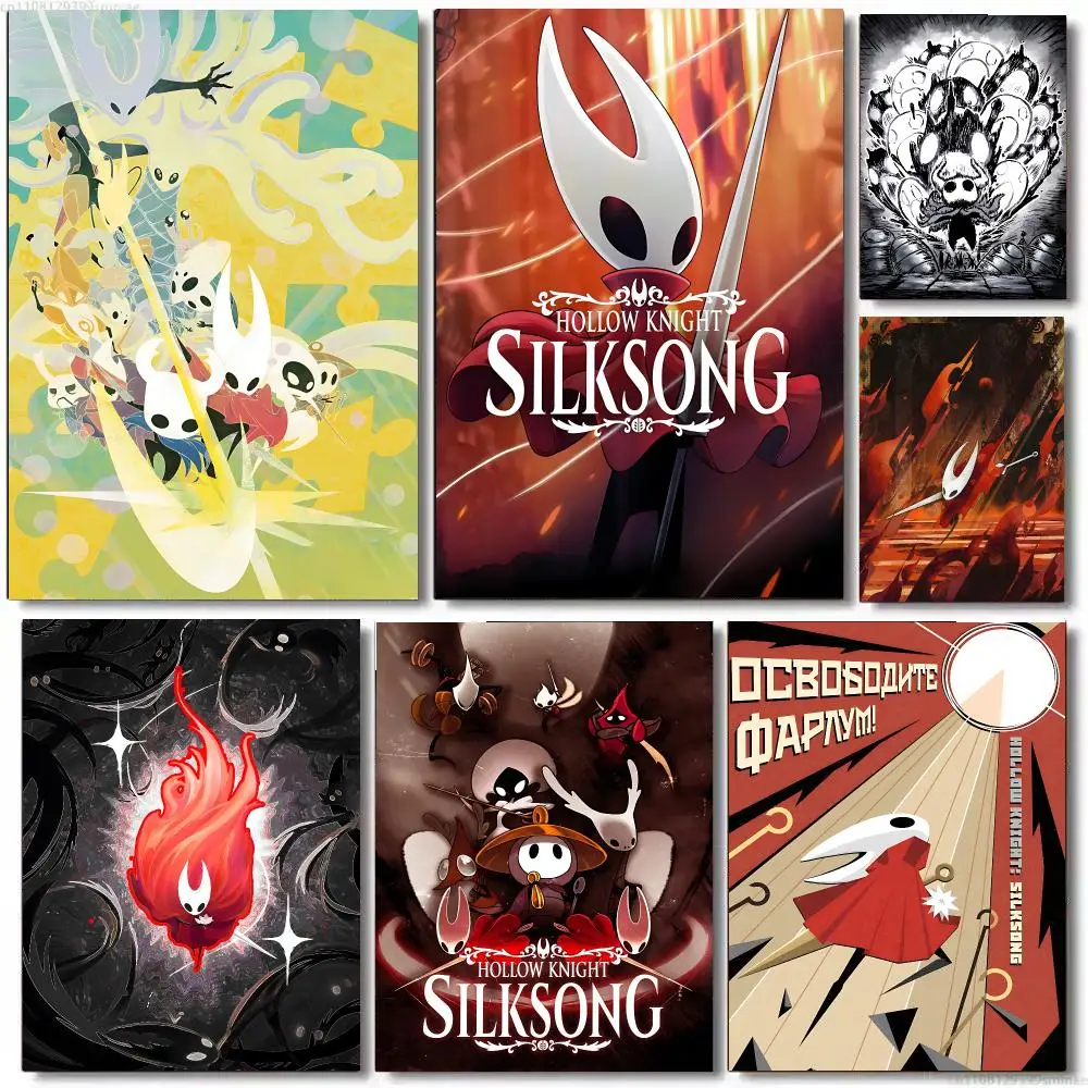 game Hollow Knight Trendy Classic HD Self-Adhesive Waterproof Art Poster Room Decor, New Arrival On Sale