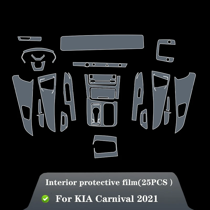 For Kia Carnival 2020-2022Car Interior Center console Transparent TPU Protective film Anti-scratch Repair film Accessories Refit