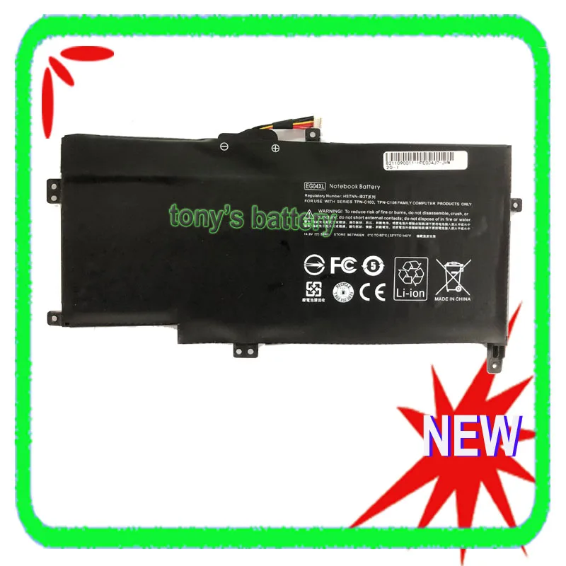 New EG04XL Battery For HP Envy Sleekbook 6-1000 6-1100 6-1200  HSTNN-IB3T TPN-C103 681881-1B1 681951-001 EG04