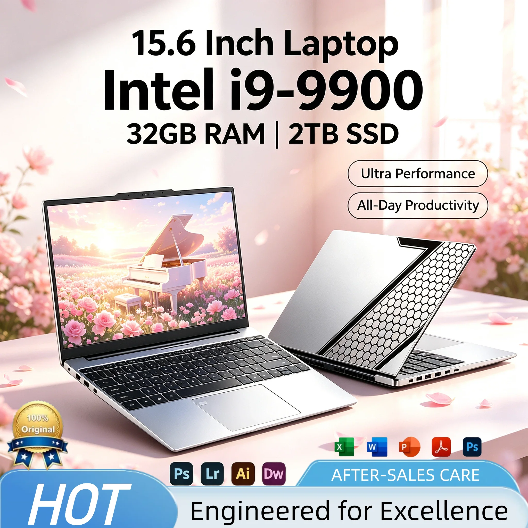 Intel Core i9-9900 Laptop 8C 16T 5.0GHz UHD 630 16GB RAM 2TB SSD High Performance Gaming Notebook Mobile Workstation Max