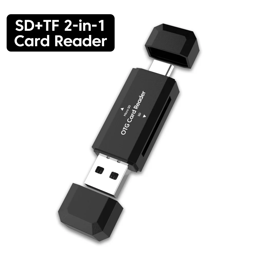 Elough Card Reader Type-C USB 2.0 SD TF Micro SD Memory Card Support Simultaneous Reading, Compatible with PC Phone Tablet