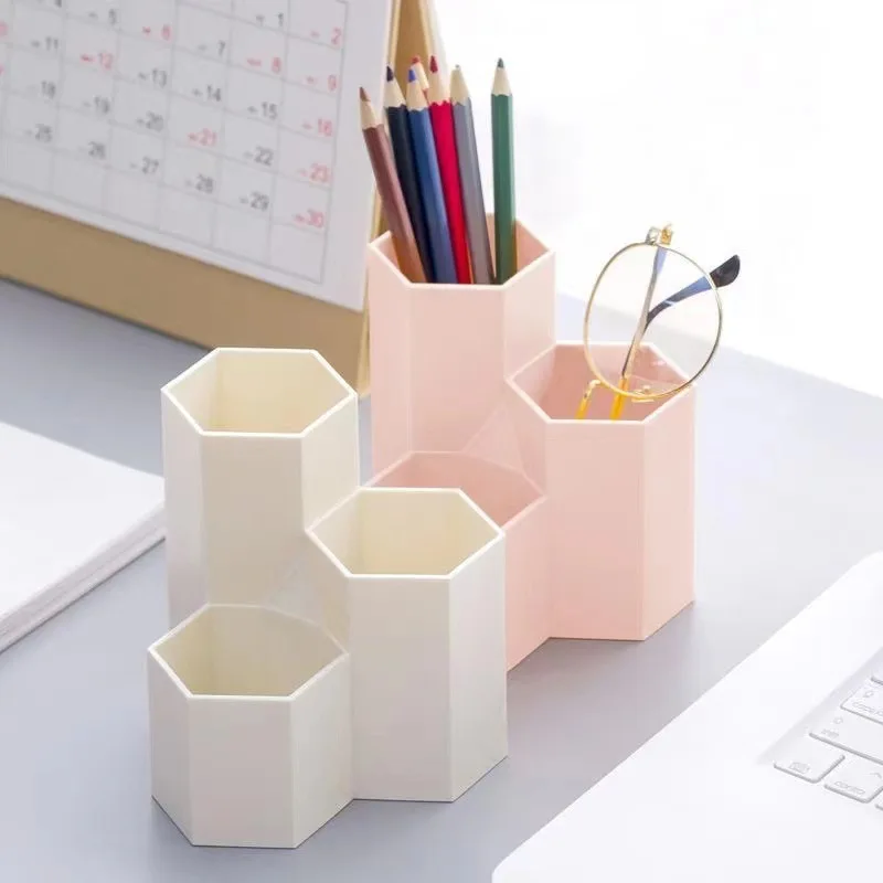 Storage Box Pen Holder Plastic Creative Pen Holder Three In One Pen Holder Multifunctional For Office Teacher Student