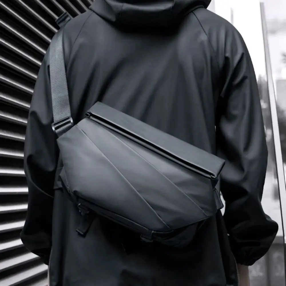Zipper Large Capacity Oxford Cloth Bag Men Korean Waterproof Crossbody Bag Simple Phone Shoulder Bag Travel