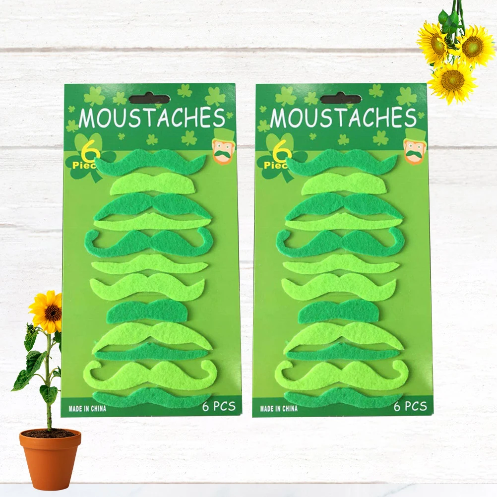 

24pcs Funny Mustache Props St. Patrick Day Photo Props Prank Beard Accessories Costume Decor Festival Decoration Kit Durable