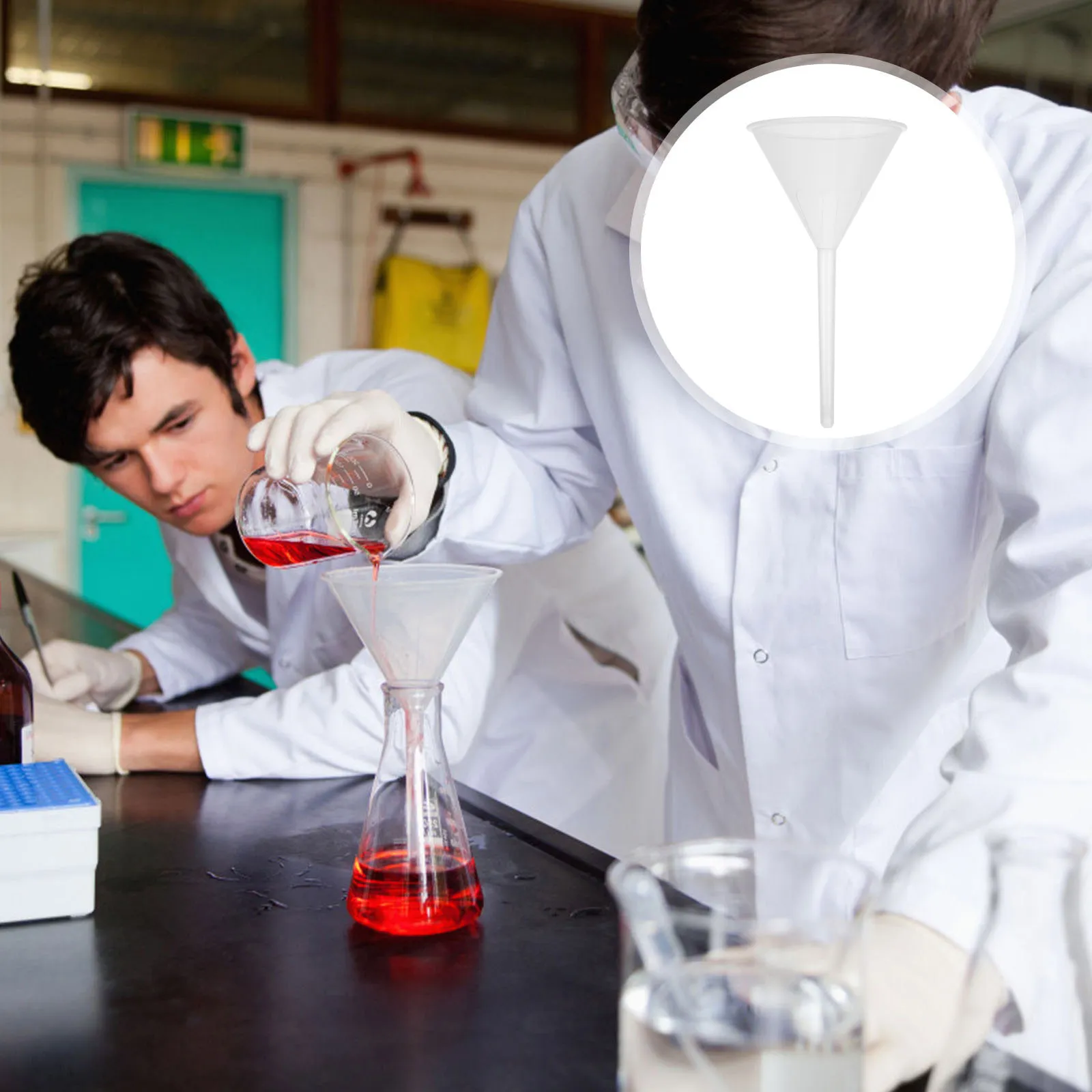 

Набор из 10 пластиковых лабораторных воронок 90 мм: легкие, прозрачные, для научных экспериментов, треугольные, с фильтром