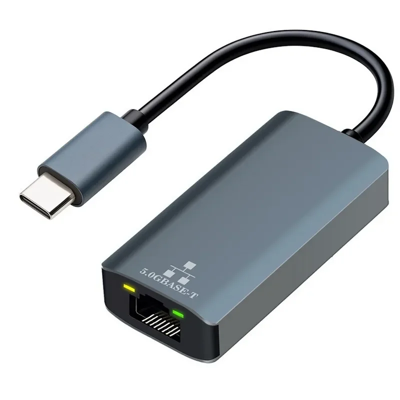 USB C to RJ45 Adapter Gigabit Ethernet Network Card Type C to LAN Port External Double Head 5G Network Interface for Computer