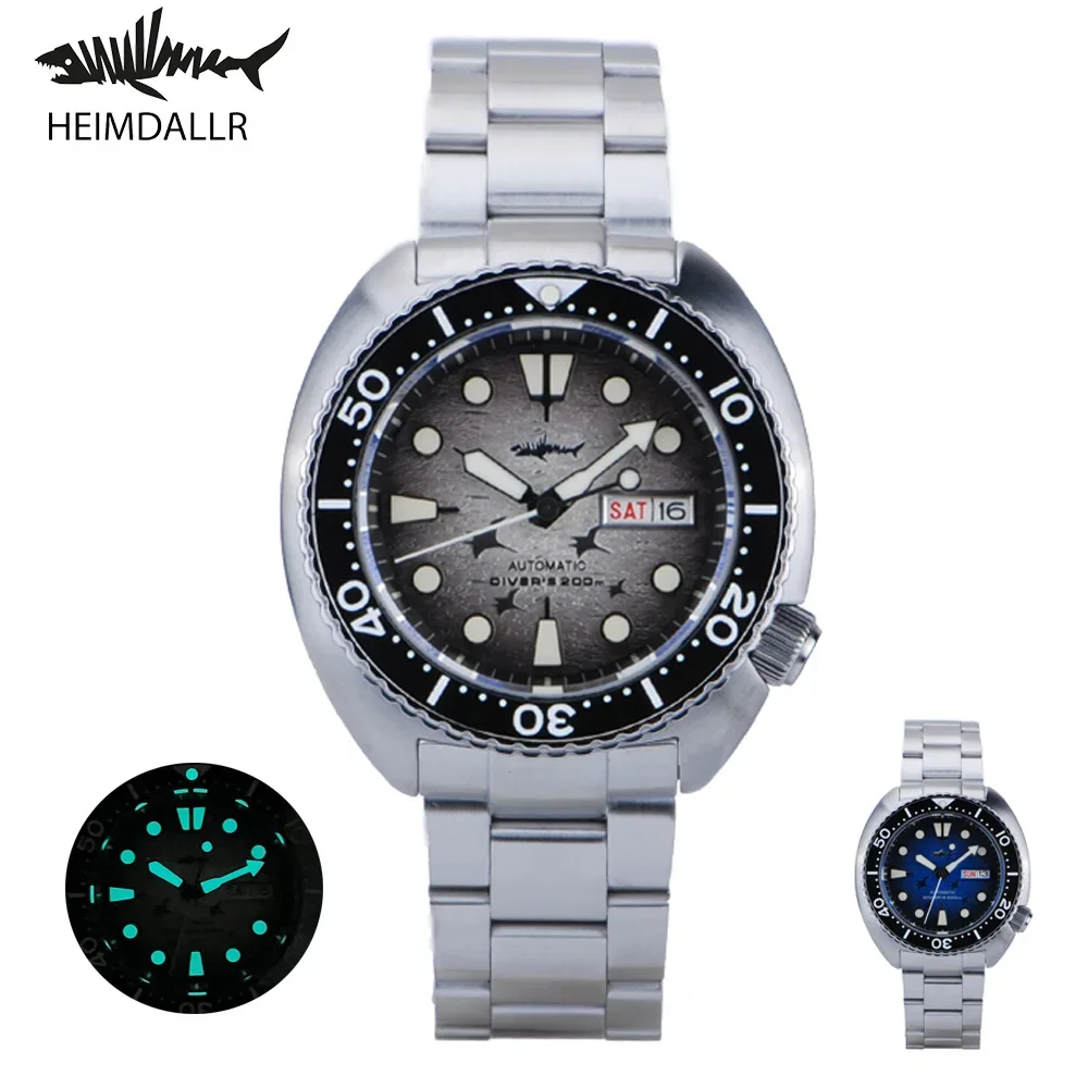 

Heimdallr Men's Abalone Diver Watch Grey/Blue Dial Ceramic Sapphire BGW-9 Blue Luminous NH36 Automatic Movement Rubber Strap