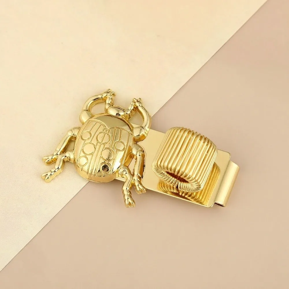 Creative Insect Series Pen Clip with Spring Metal Vintage Butterfly Rhinoceros Beetle Pen Clip Telescopic Spring Heavy-Duty