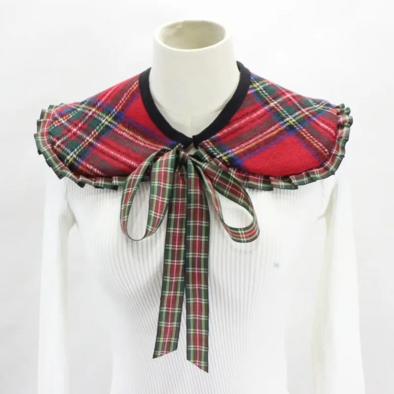 

Women False Collar Shawl Wrap Elegant Detachable Lapel Scarf Bows Tie Fake Collar