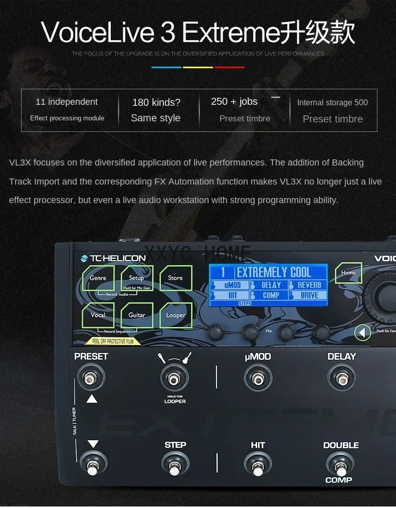 TC-Helicon Voicelive 3 Extreme Ultimate Edition Folk Electric Guitar Vocal Harmony Effector