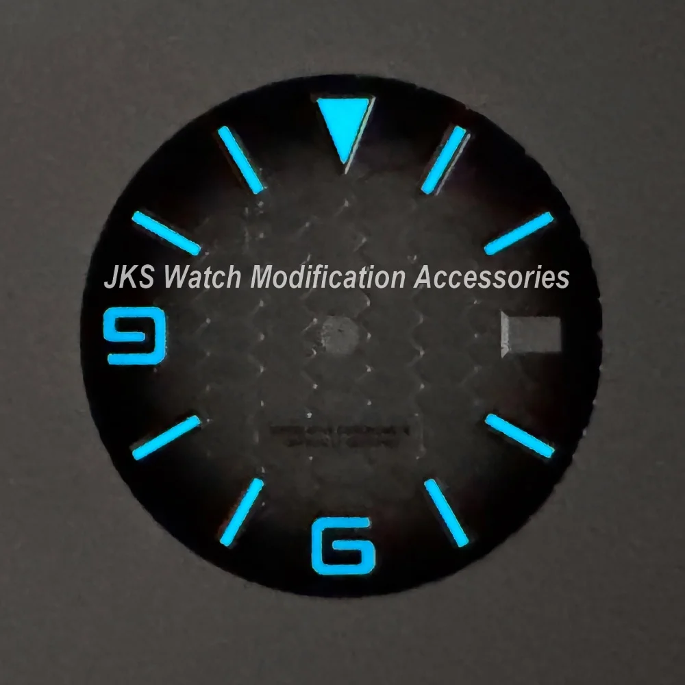 28.5 مللي متر S شعار الغوص الهاتفي صالح NH35/NH36/4R/7S الحركة اليابانية الجليد الأزرق مضيئة ساعة عالية الجودة تعديل الملحقات #6