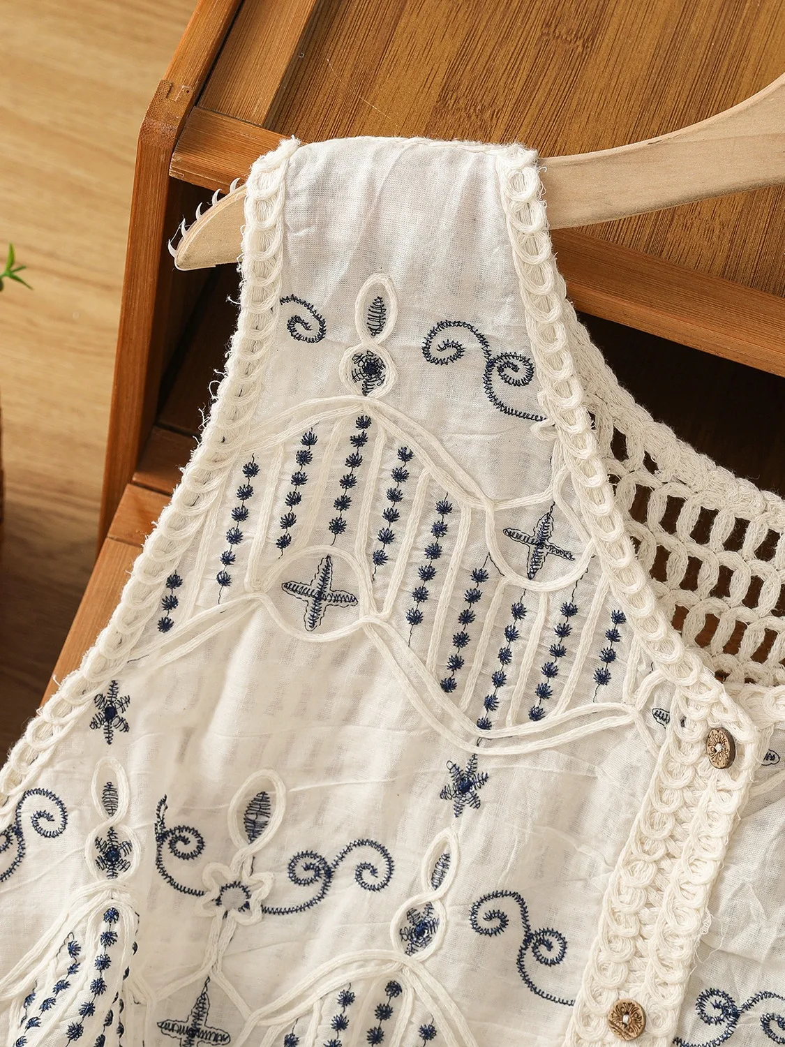 Gilet Lavorato a Maglia Ricamato Retrò da Donna, Estivo Sottile, Taglia Piccola, Collo Tondo, Top con Spalline Imbottite