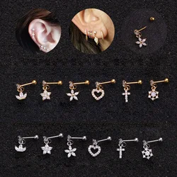 Geometric Earrings Ear Piercing Jewelry Zircon Small Earrings Trendy Earring Cartilage Earring For Women Ear Studs