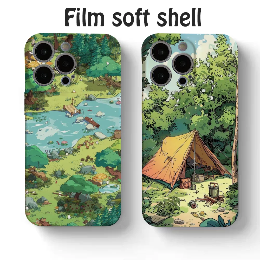 

Rural bonfire Phone Case Feilin INS for iPhone 16 15 14 13 12 11 Pro Max Plus Liquid silicone soft shell