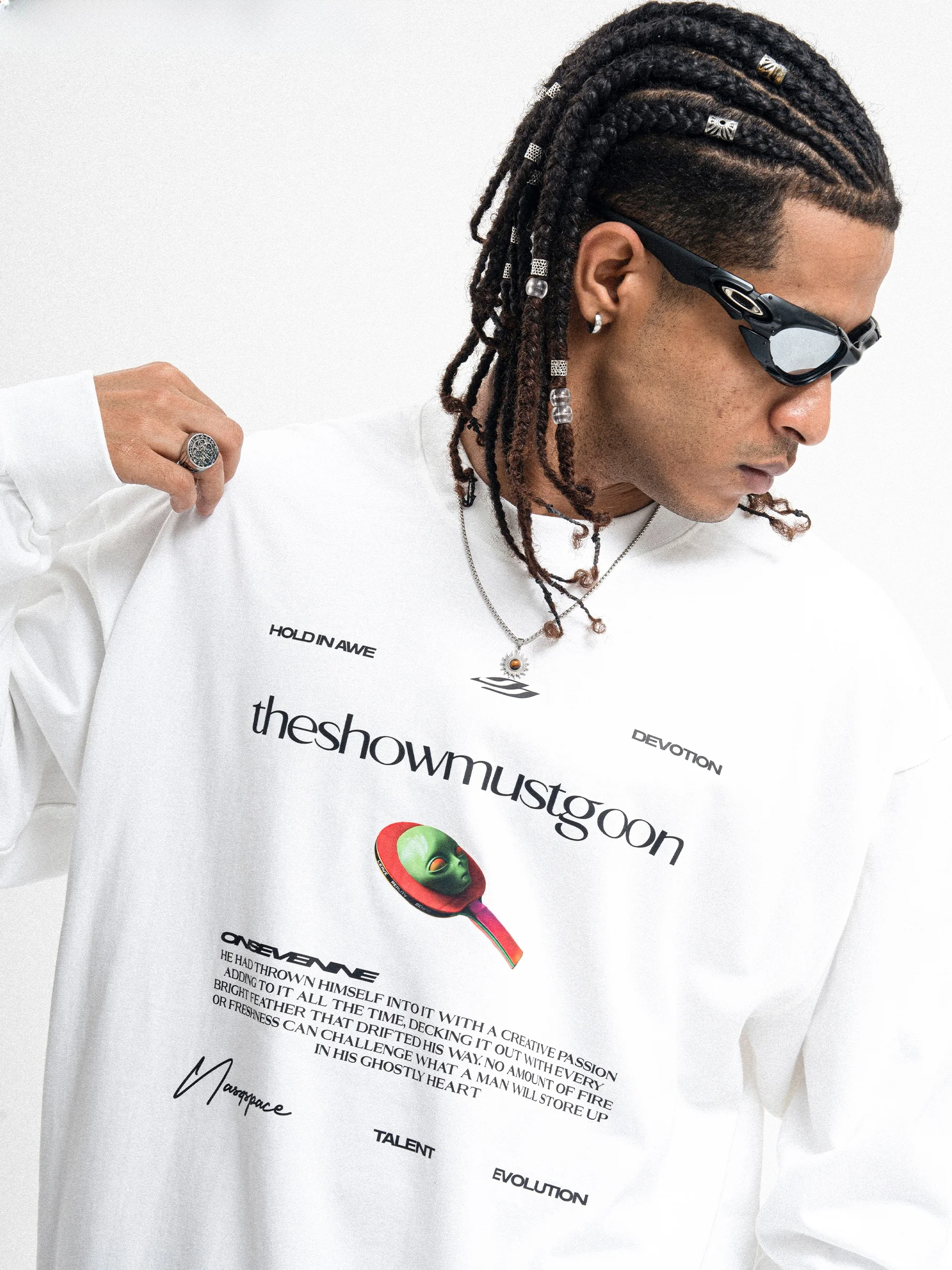 Onesevenine American Street Style Long Sleeve Pure Cotton T-Shirt Men's Small Collar Heavyweight Autumn Winter Top