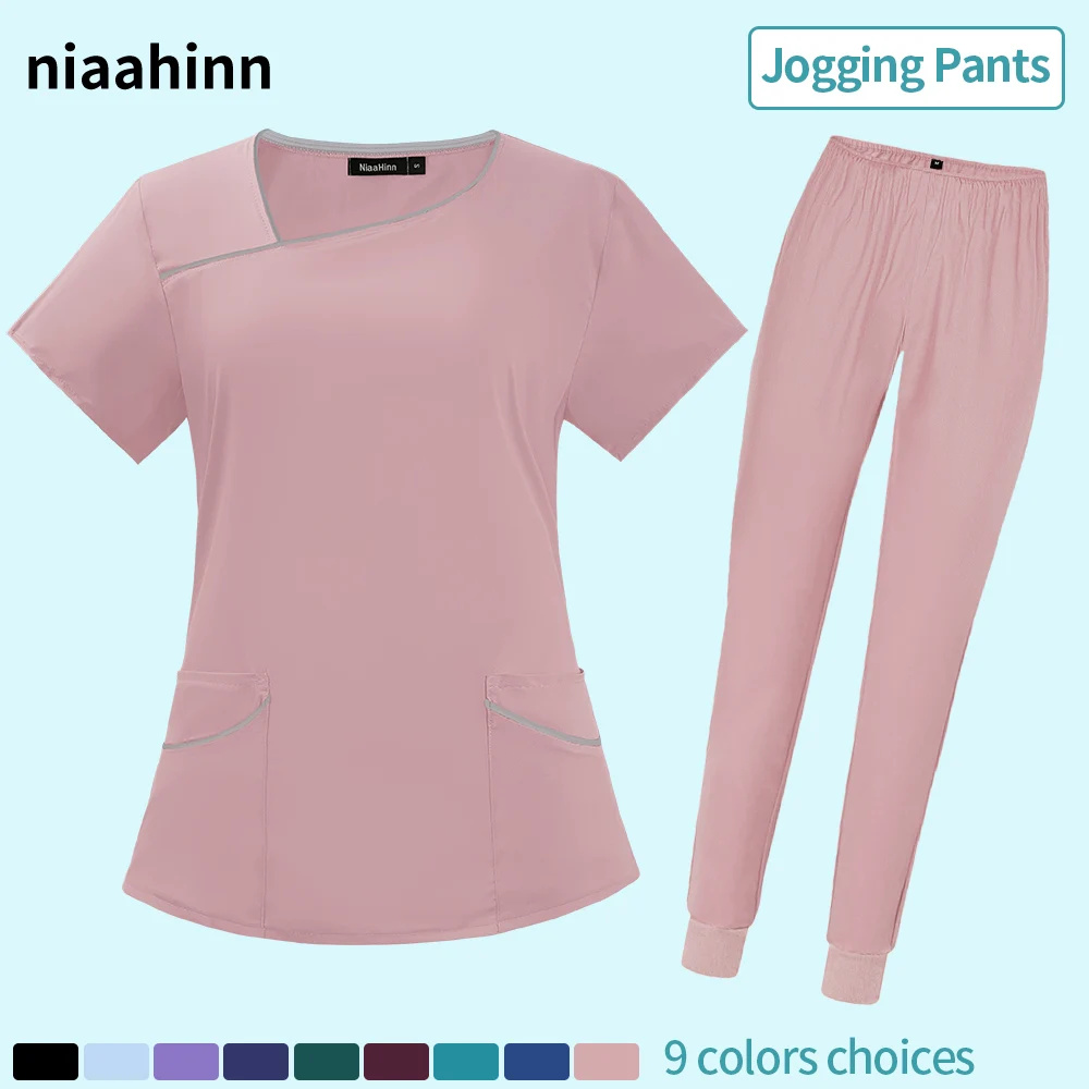 Odontológico Hospital Operating Room Workwear para Mulheres, Enfermeira Scrubs Conjuntos, Pet Grooming Roupas de Trabalho, Uniformes Médicos Respiráveis, Ternos