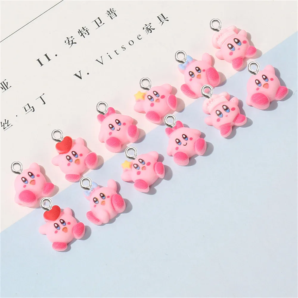 10Pcs Mini Cartoon Doll Resin Charms Children Gifts DIY Jewelry Accessories Women Earring Necklace Bags Key Chain Decor Pendants