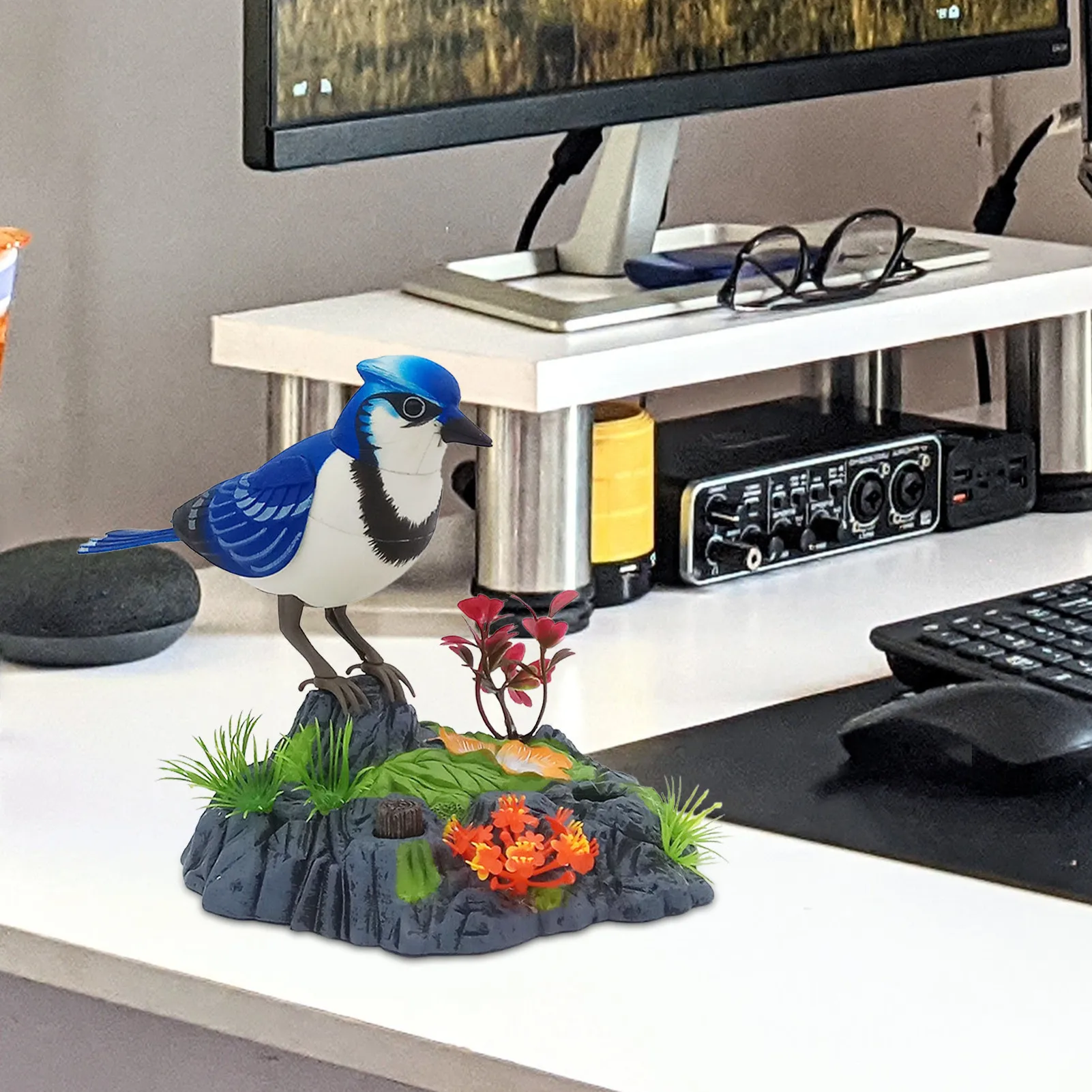 จําลองไฟฟ้าควบคุมเสียง Parrot ของเล่นดนตรี Magpie พูดคุยสัตว์เลี้ยงอิเล็กทรอนิกส์รุ่น Home Room เครื่องประดับอุปกรณ์เสริม