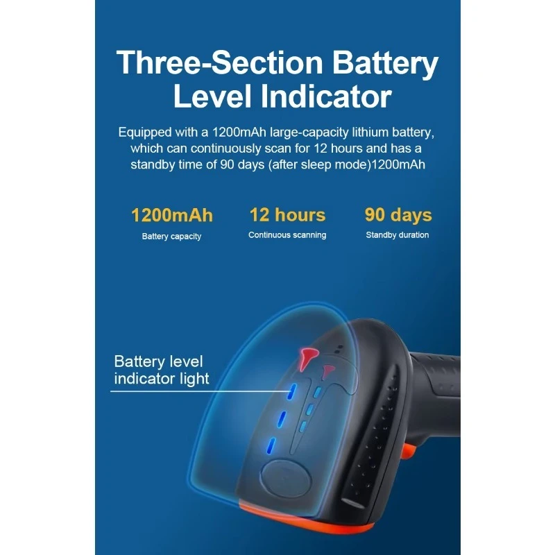 TA20BG Handheld USB Scanner Barcode Qr Code Reader Wireless Blue Tooth 1D 2D Barcode Scanner for Logistics Warehouse
