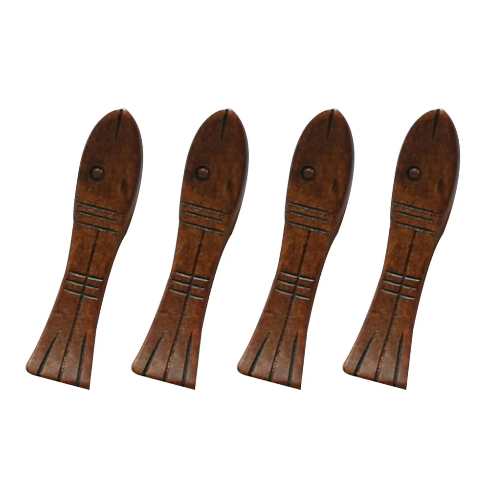 

4Pcs Wood Chopsticks Rests Japanese Design Elegant Flatware Organizer Kitchen Cutlery Stand Spoon Holder Dinning Table