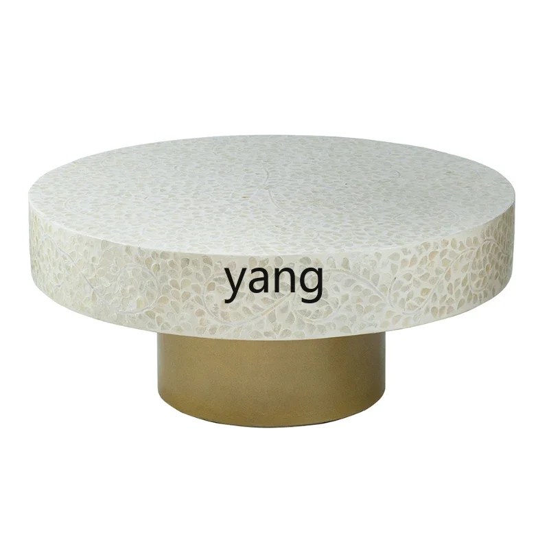 

Yjq Modern Light Luxury Model Personality Creative Shell Decoration Living Room Coffee Table Tea Table