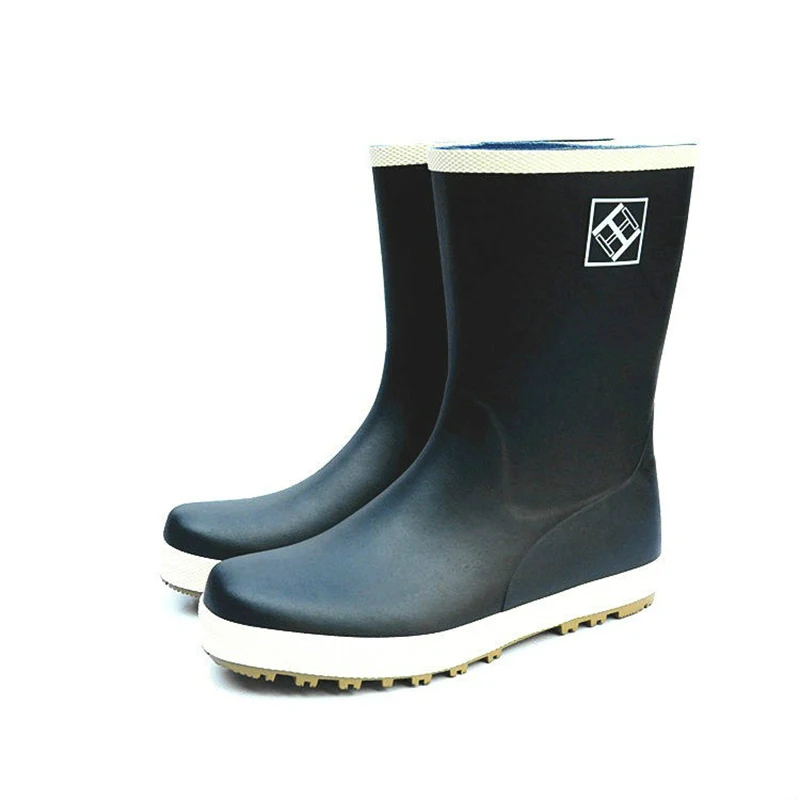 

New Rubber Fishing Boots Men Rain Boots Black Gumboots with Liner Anti-slip Waterproof Shoes Winter Galoshes