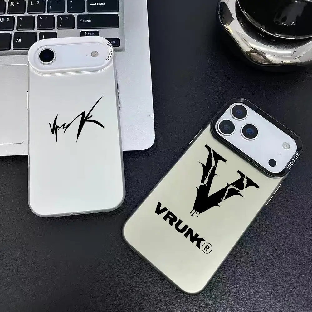 Moda V-VrunkS Logo Cassa Del Telefono Per IPhone 17 16 15 14 13 12 11 Pro Max Air Colorato Opaco Laser Aurora Cassa Del Telefono Antiurto