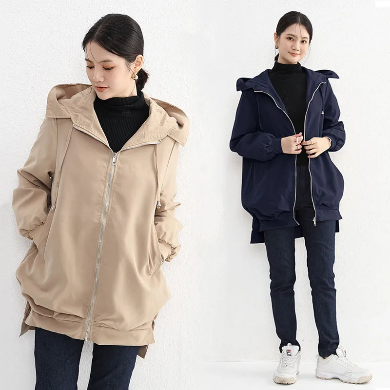 

2025 Spring/Autumn Hooded Jacket for Women, Korean Style and Casual Fit Coat