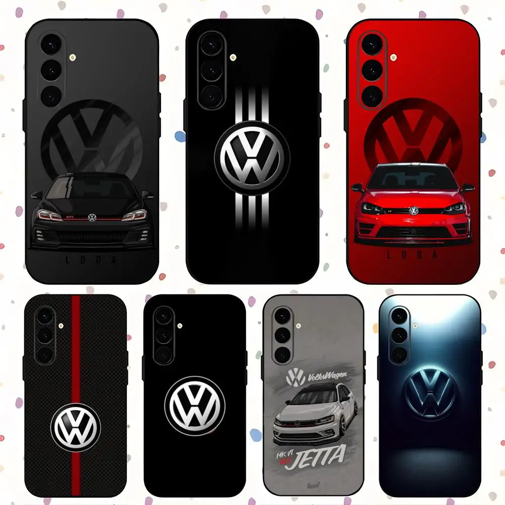 Car V-Volk-swag-en X VW Sport Phone Case For Samsung Galaxy S25 S24 S23 S22 S21 S20 Plus Ultra Note20 Soft Black