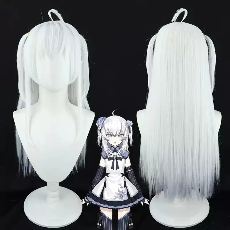 Virtual YouTuber Azuma Seren Cosplay Wig Youtuber Blanche Fleur 60cm White Gradient Straight Heat Resistant Synthetic Hair