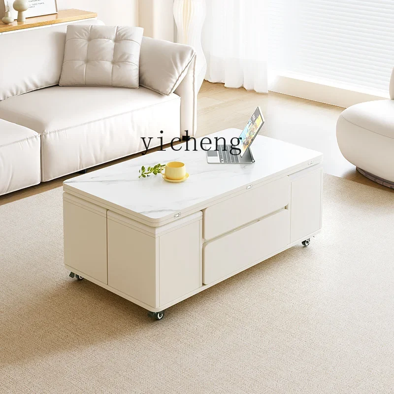 TQH6.12 multi-functional  lifting folding dining table small apartment household living room simple coffee table desk integrated